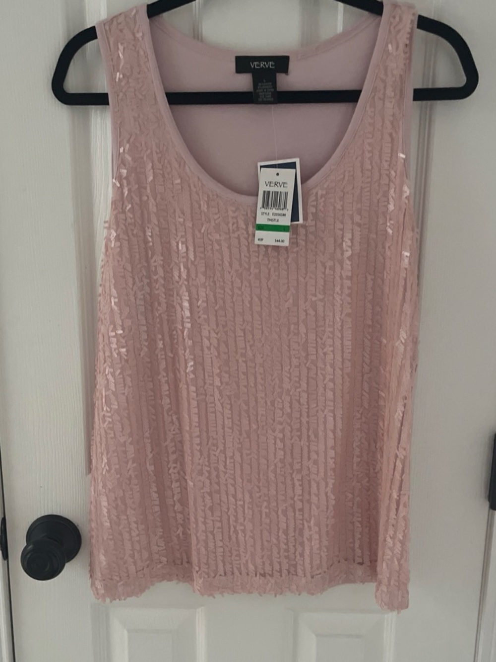 Marshalls Pale Pink Sequin Scoop Tank